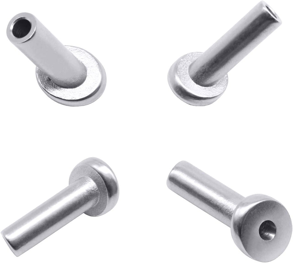 40 Pack 45 Degree T316 Marine Grade Stainless Steel Angle Beveled Protector Sleeves Wood Post Protector for 1/8", 5/32", 3/16" Wire Rope Cable Railing P322
