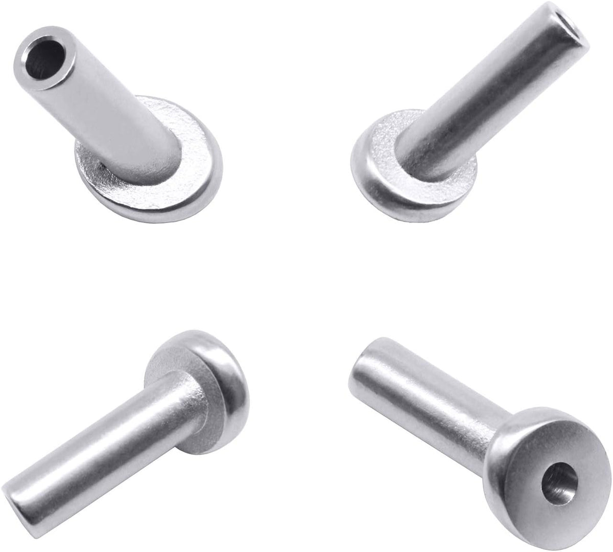 40 Pack 45 Degree T316 Marine Grade Stainless Steel Angle Beveled Protector Sleeves Wood Post Protector for 1/8", 5/32", 3/16" Wire Rope Cable Railing P322