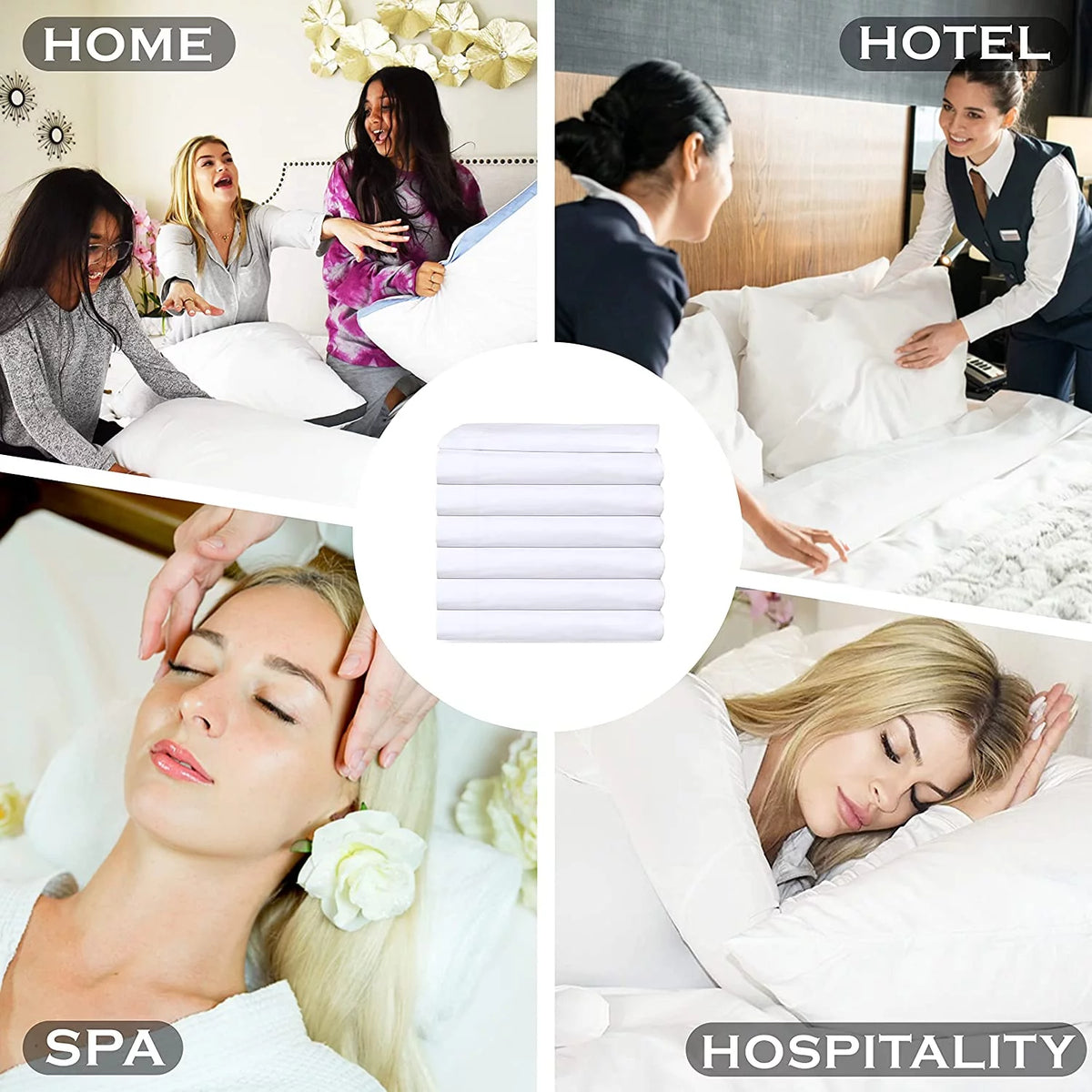 Twin Flat Sheet 66X108 inches Pack of 24 Bright White Cotton Rich H5119