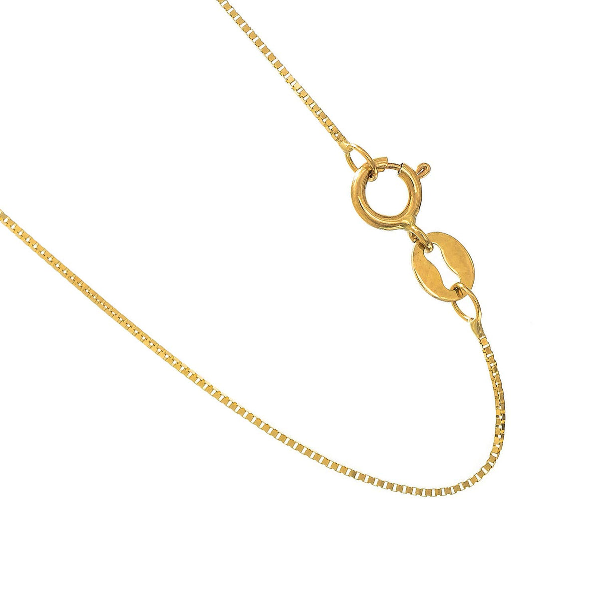 10K Yellow Gold 0.6mm Box Chain with Spring Ring Clasp H478