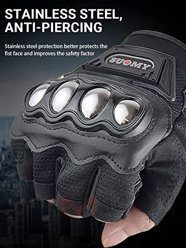 Men Half Finger Motorcycle Gloves with Hard Knuckle W26062