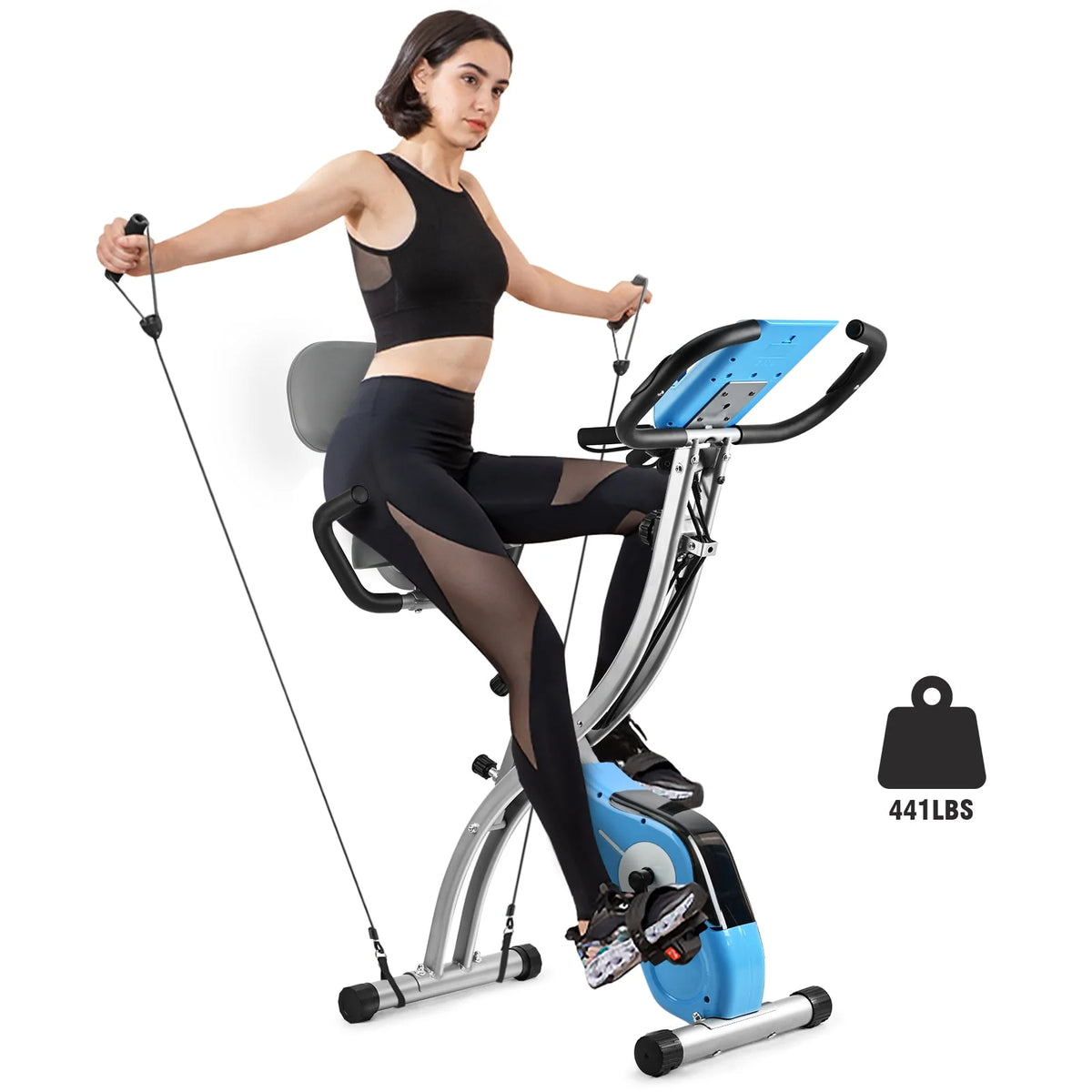 White Magnetic Folding Exercise Bike K6294