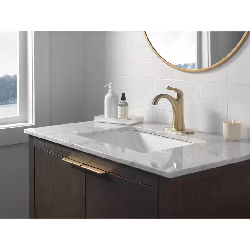 Single Hole Single-Handle Bathroom Faucet in Champagne Bronze O13971