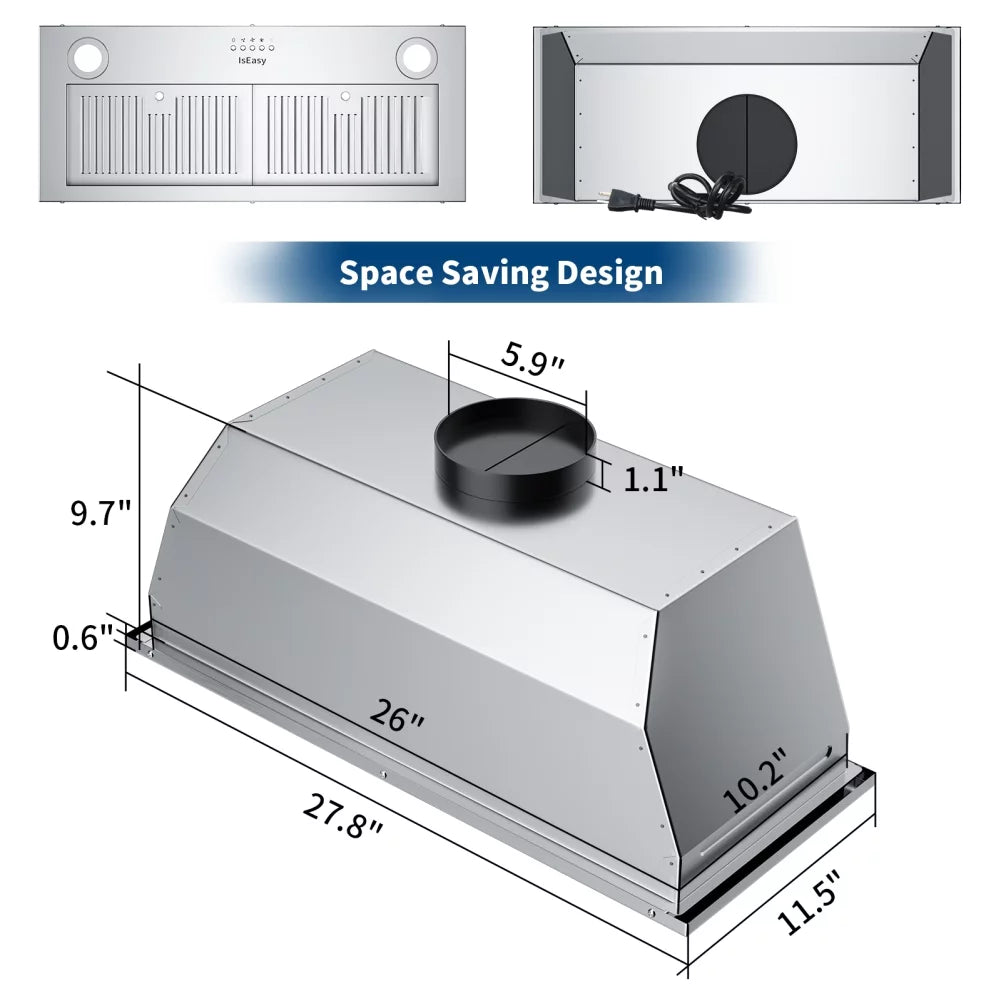 30 inch 500 CFM Stainless Steel Wall Mount Range Hood U506488