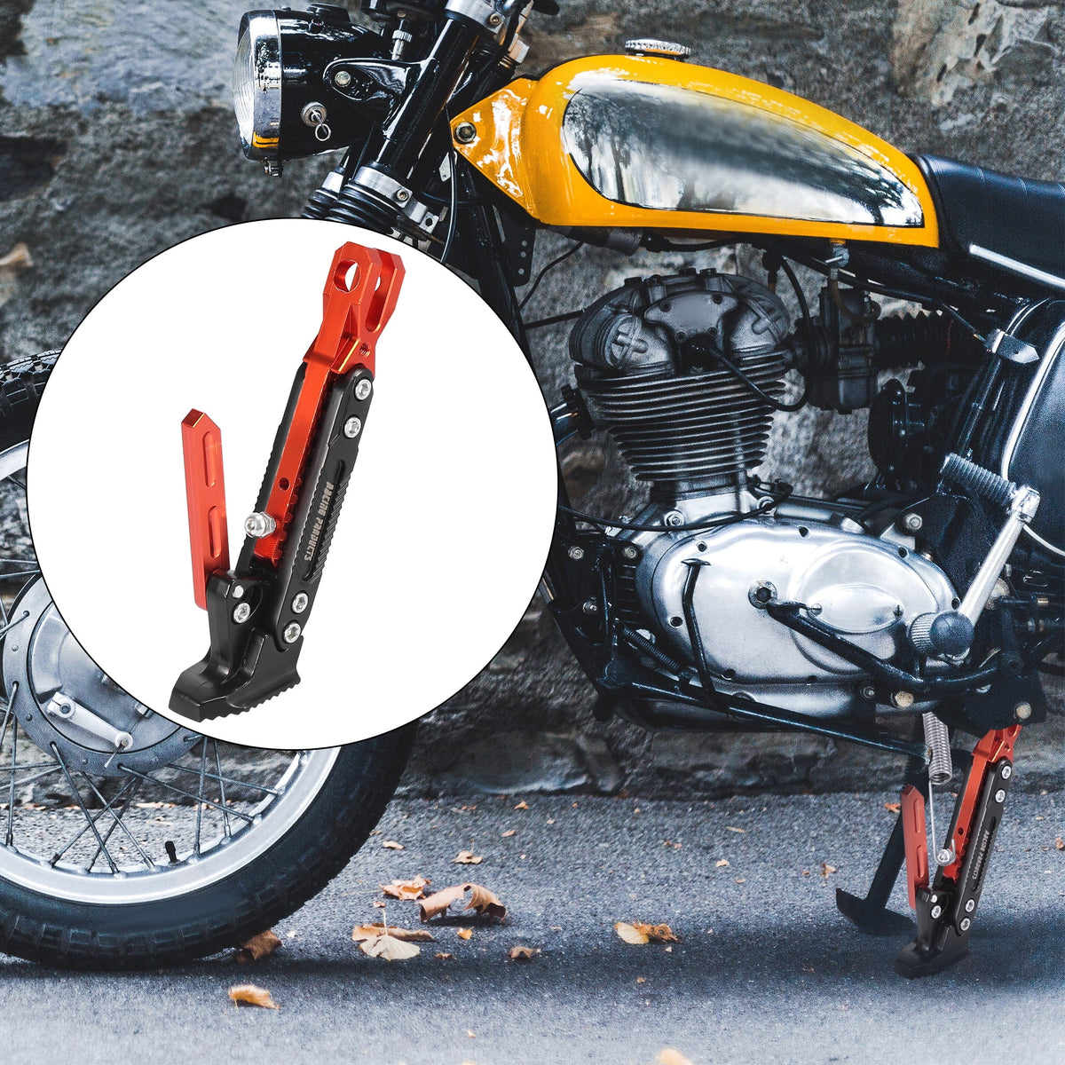Orange CNC Aluminum Alloy Motorcycle Kickstand Side Support Stand X496