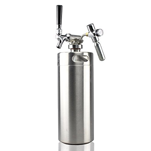Stainless Steel Mini Keg Dispenser Portable Kegerator Kit (128oz) Z308