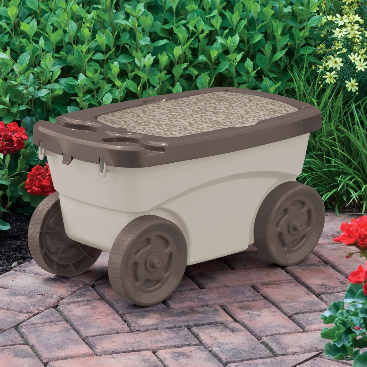 Rolling Garden Scooter with Wheels & Pull Strap N965508