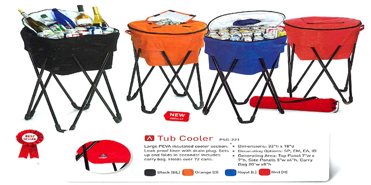 Portable Fold-Up Standing Cooler Holds 72 Cans - Orange J791