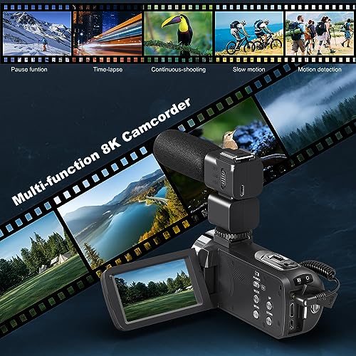 64MP 18X Digital Camcorder with 3.0 inch Flip Screen, 32GB SD Card, Two Batteries and External Mic B324