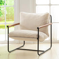 Beige Accent Chair with Wood Armrests G748506