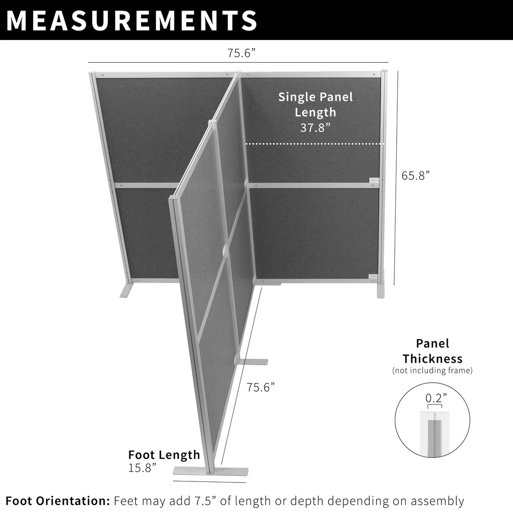 T-Shaped Modular Wall System, 4 PET Panels H839824