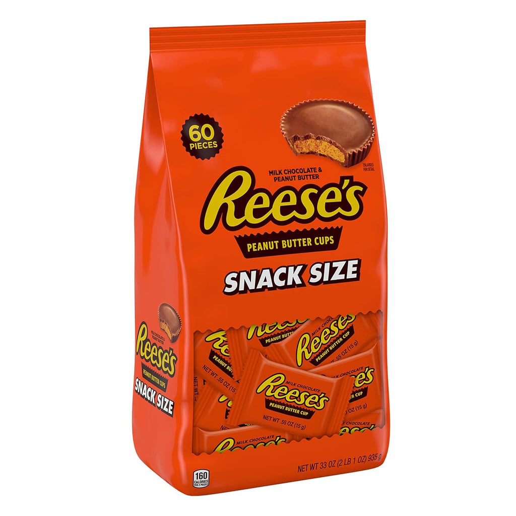 Milk Chocolate Peanut Butter Snack Size Cups, 33 oz (60 Pieces) J2865