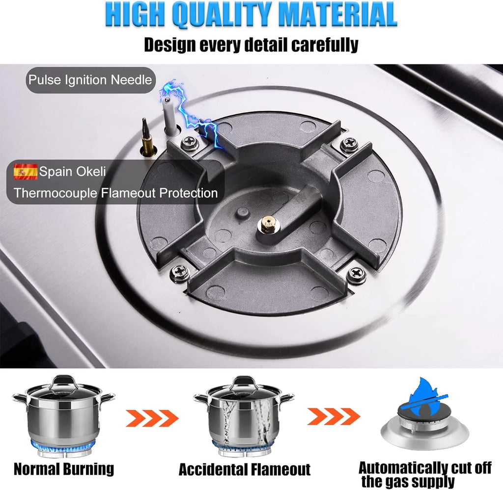30 Inch 5 Burner Stainless Steel Propane Gas Cooktop P276822