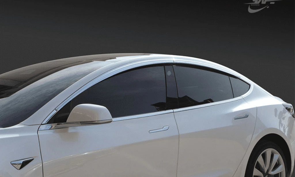 Chrome Side Window Visors Rain Guards Deflectors B291