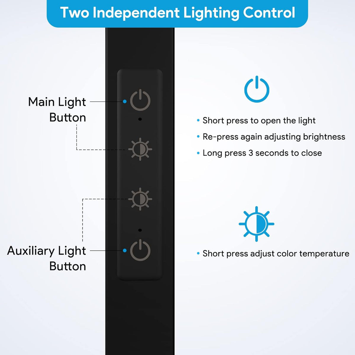 LED Desk Lamp with Clamp, Swing Arm, 4 Color Modes Z2249