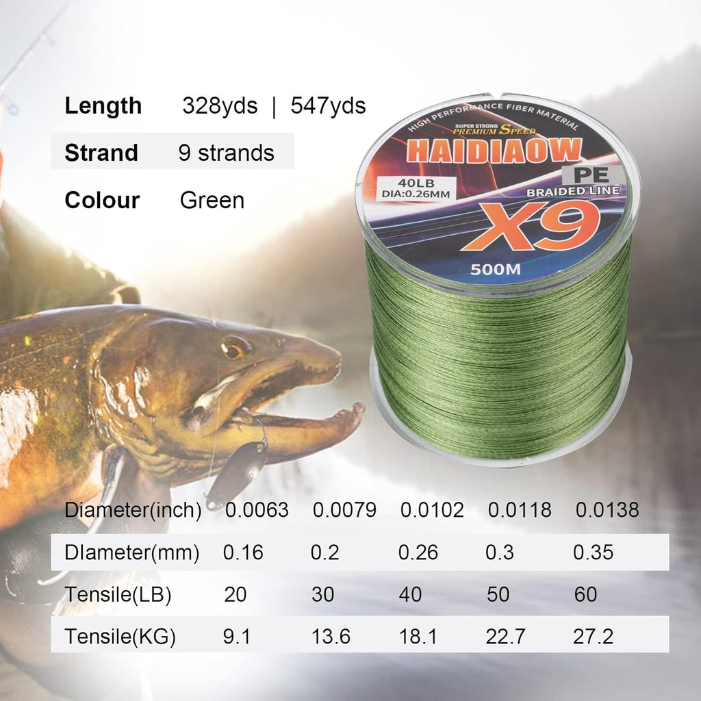Braided Fishing Line, 9 Strands Super Lines Y14140