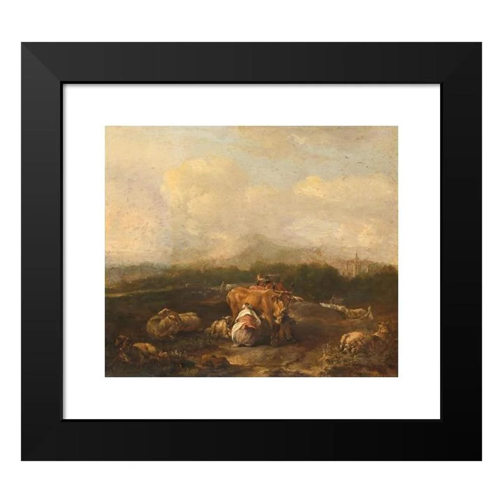 Italian Landscape with Cattle Framed Museum Art Print M35153