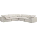 Cream Velvet Modular Sectional Sofa A56743