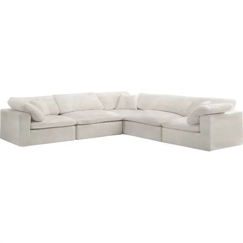 Cream Velvet Modular Sectional Sofa A56743