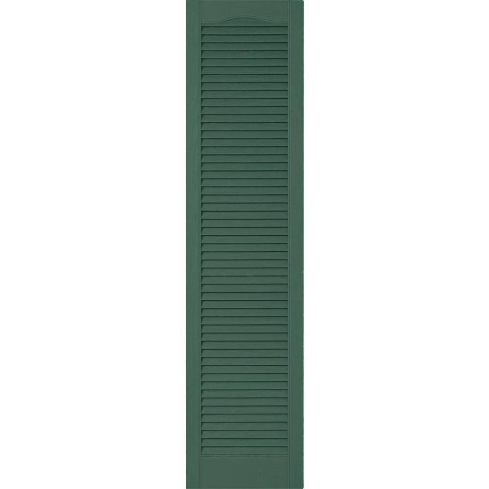 Vinyl Cathedral Top Open Louver Shutters E499254