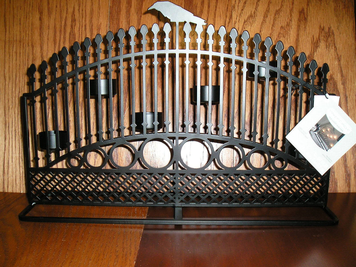 Raven Night Gate Tea Light Candle Holder Q48594
