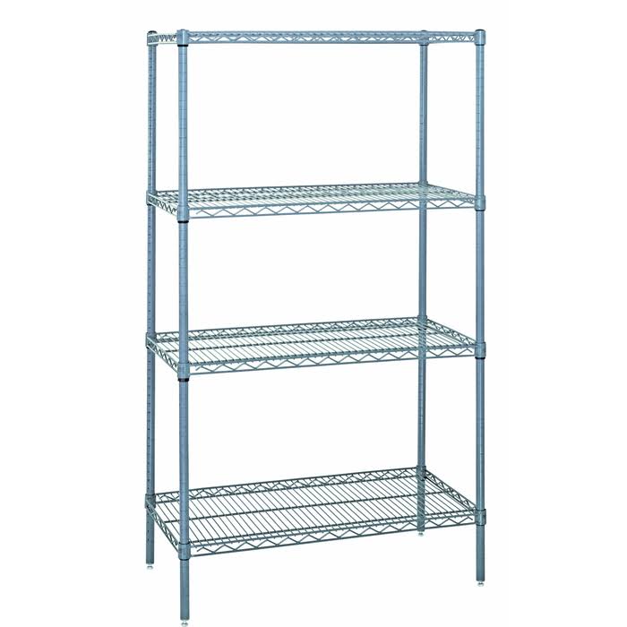 4-Shelf Gray Epoxy Wire Shelving 24x54x63 inch N82833