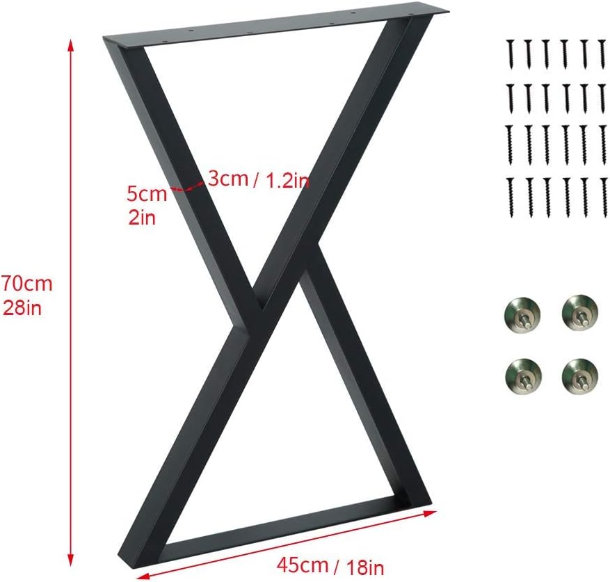 Black Cast Iron K Shape Table Legs Set of 2 S91313