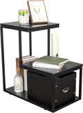 Wooden Sofa Side Table with Storage Shelf and 2 Drawers F279381
