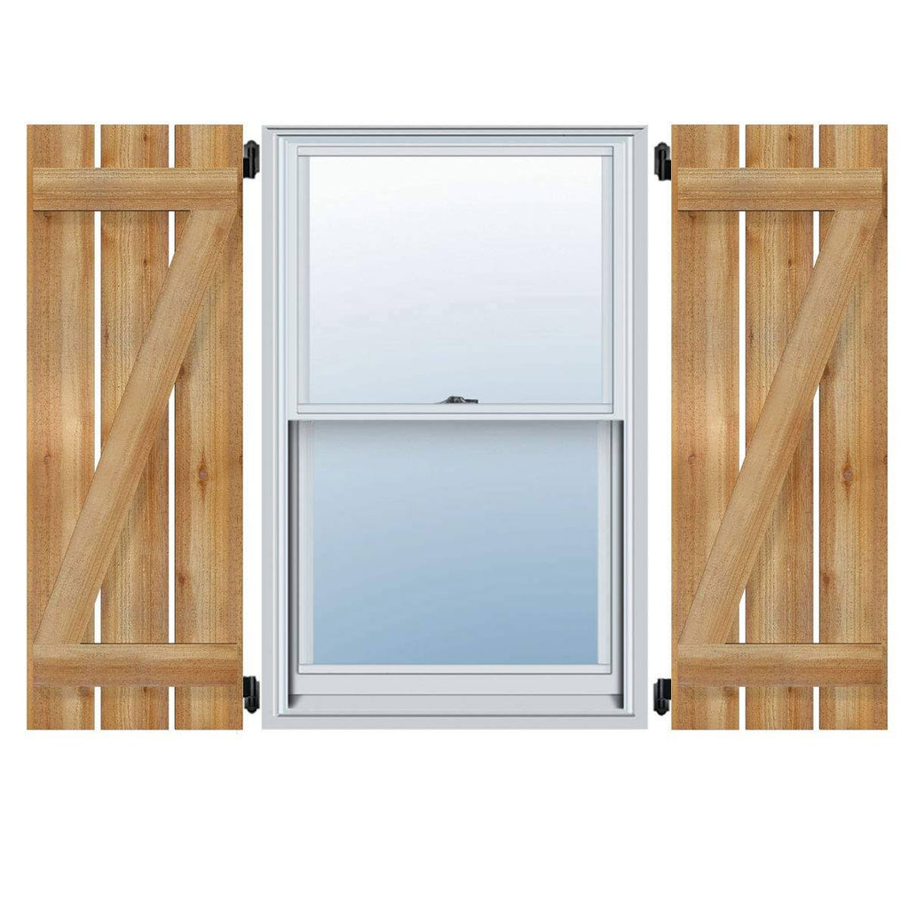 Board-n-Batten Shutters with Z-Bar, Rough Sawn Western Red Cedar N864