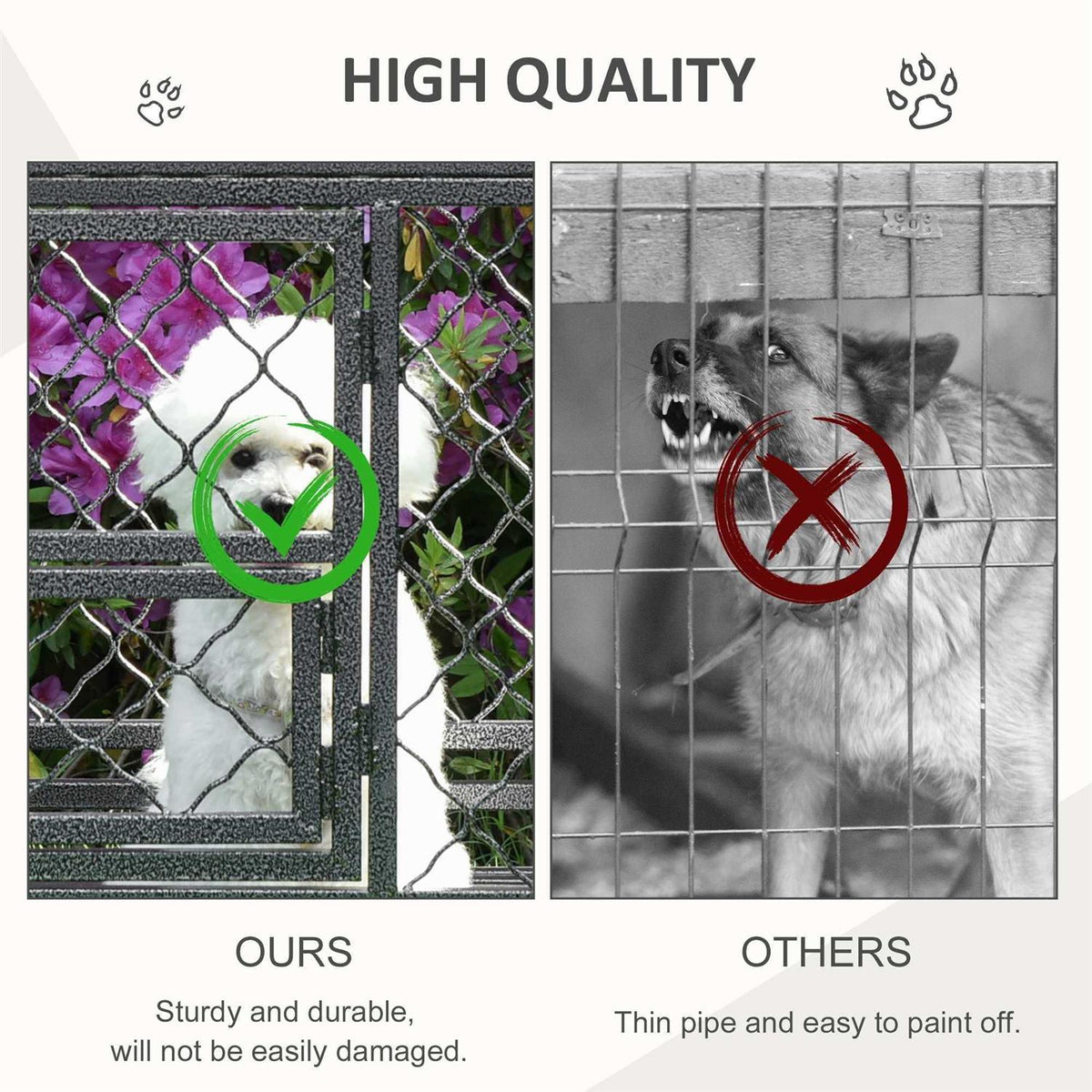 Heavy Duty Dog Crate Metal Kennel and Cage Dog Playpen with Lockable Wheels E328