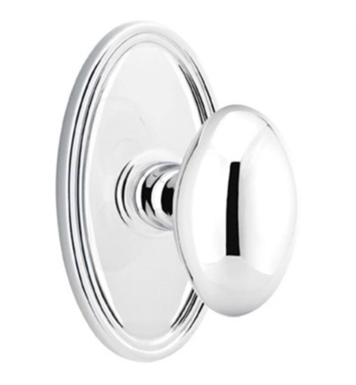 Passage Knob with Oval Rose, Bright Chrome M344