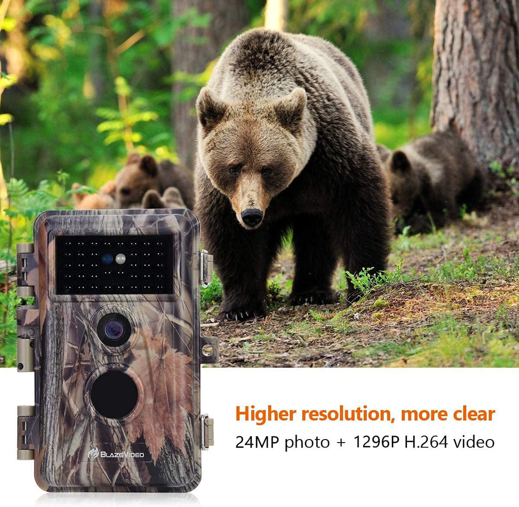 2-Pack 24MP Full HD 1296P Night Vision Motion Activated Waterproof Deer Cameras Q61496