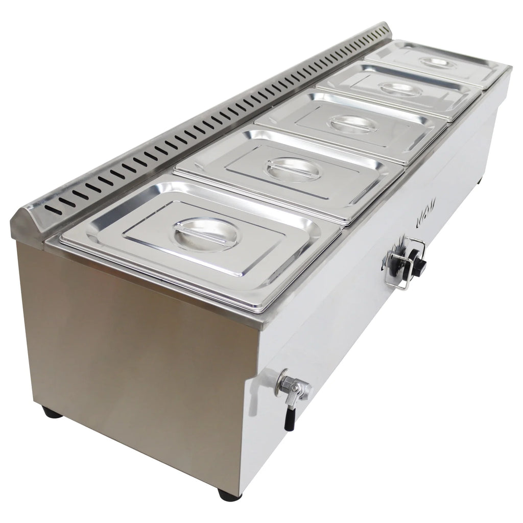 Propane Gas 5 Pan Stainless Steel Food Warmer P72706
