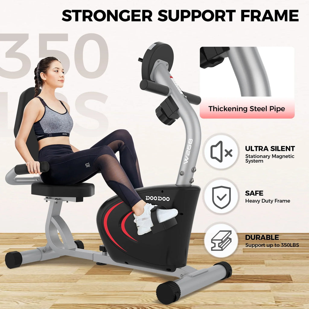 Recumbent Exercise Bike 8 Level Adjustable Magnetic Resistance Y477494