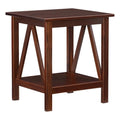 Wood X-Design End Table in Antique Brown J72554