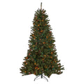 7.5-Foot Pre-Lit Hinged Green Fir Tree C1758