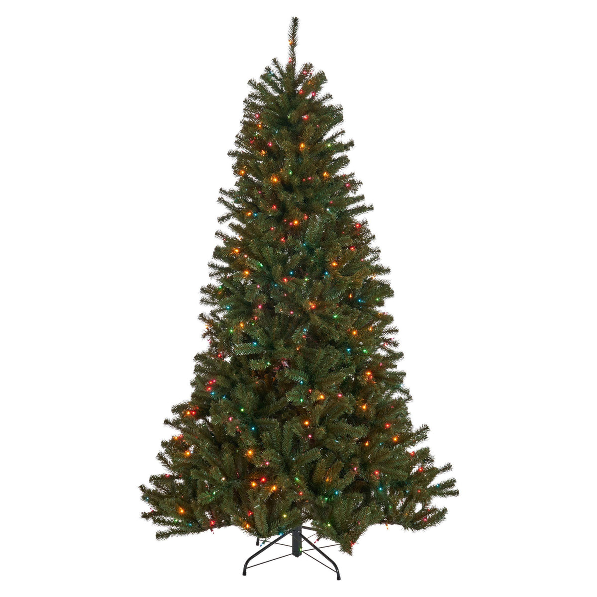 7.5-Foot Pre-Lit Hinged Green Fir Tree C1758