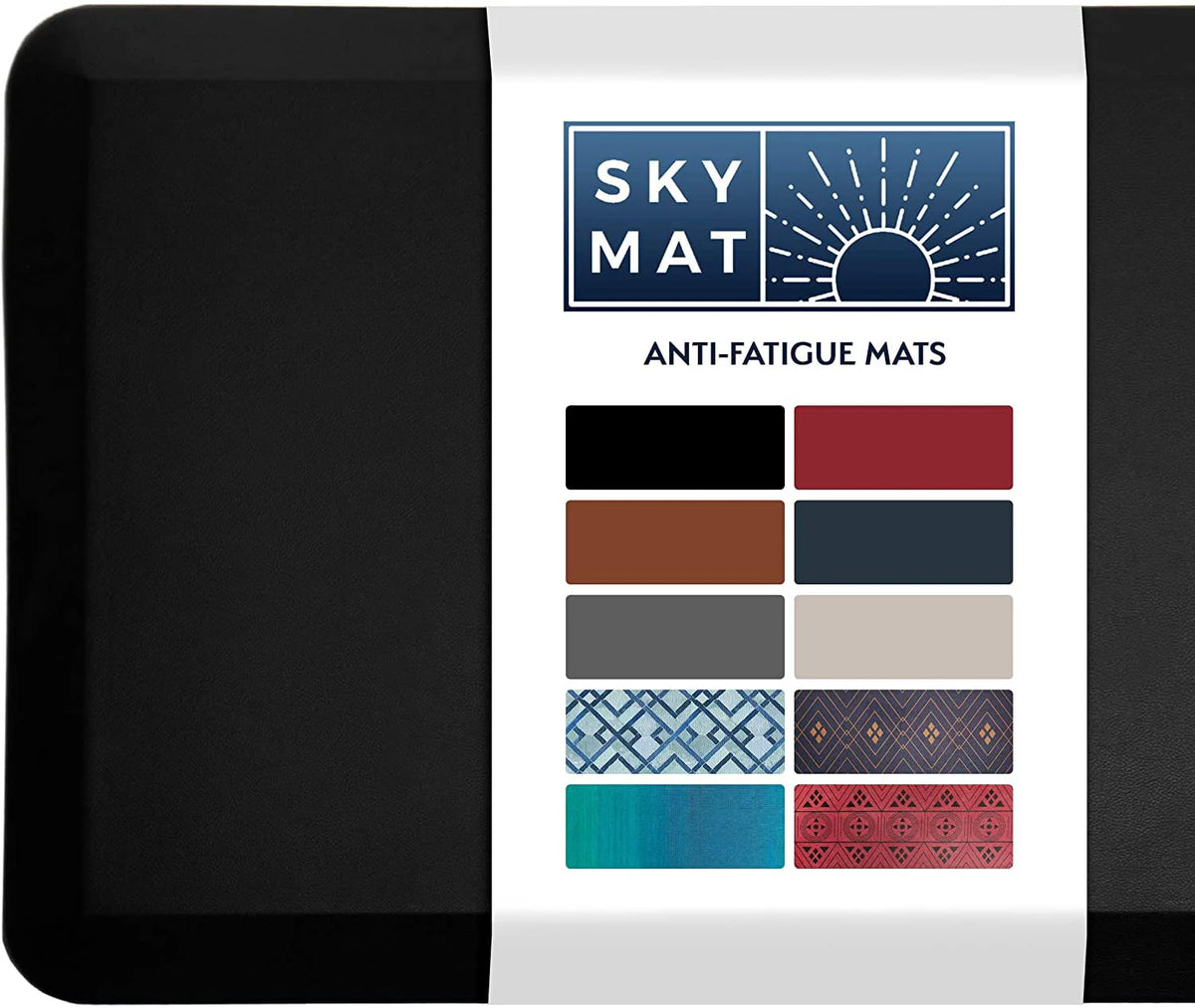 Anti Fatigue Cushioned 3/4 Inch Black Floor Mat R5434
