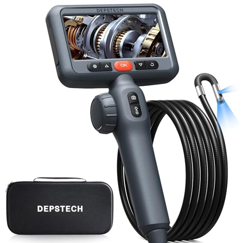 Dual Lens Articulating Endoscope Camera with Lights, 4.5" Screen, 5FT Flexible G457