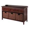 4-Pc Storage Bench with 3 Foldable Woven Baskets V484