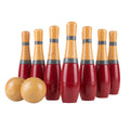 Lawn Bowling Game Set with 10 Wooden Pins, 2 Balls, and Mesh Bag V68607