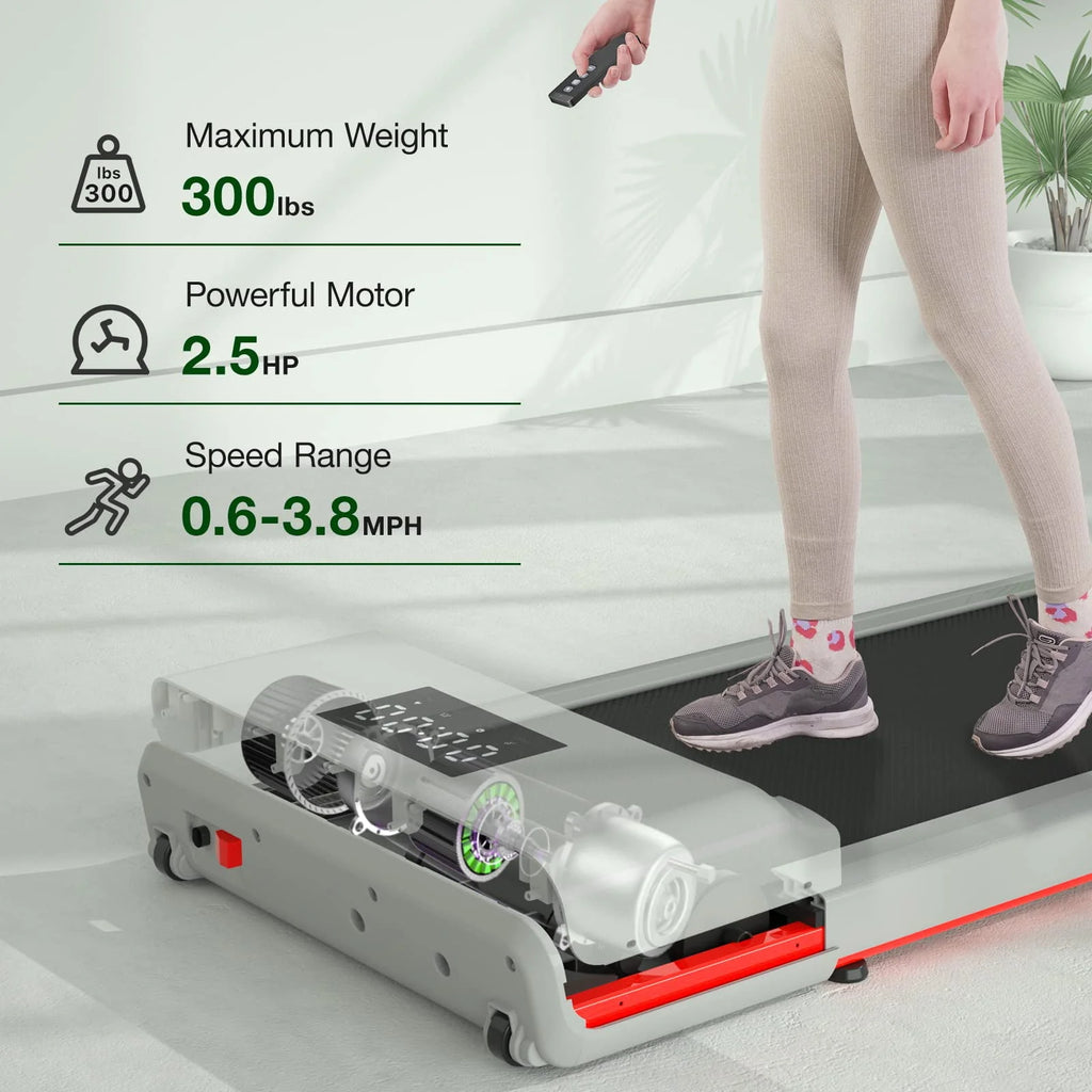 White Portable Under Desk Treadmill D463