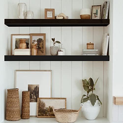 Floating Shelves for Wall, 16 x 7 inch Set of 2, Rustic Brown W166