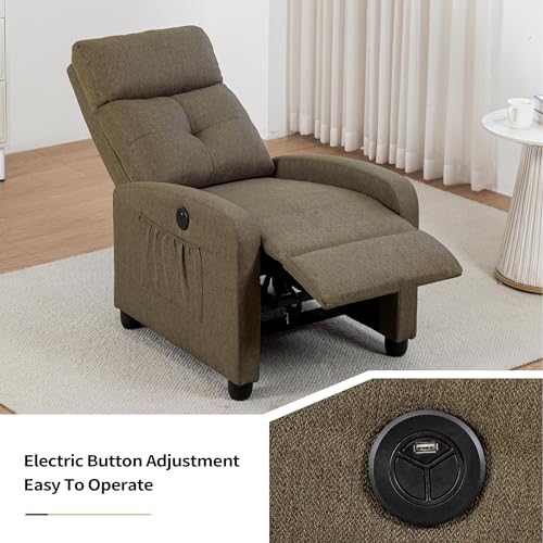 Small Fabric Recliner Chair with Lumbar Support A337873