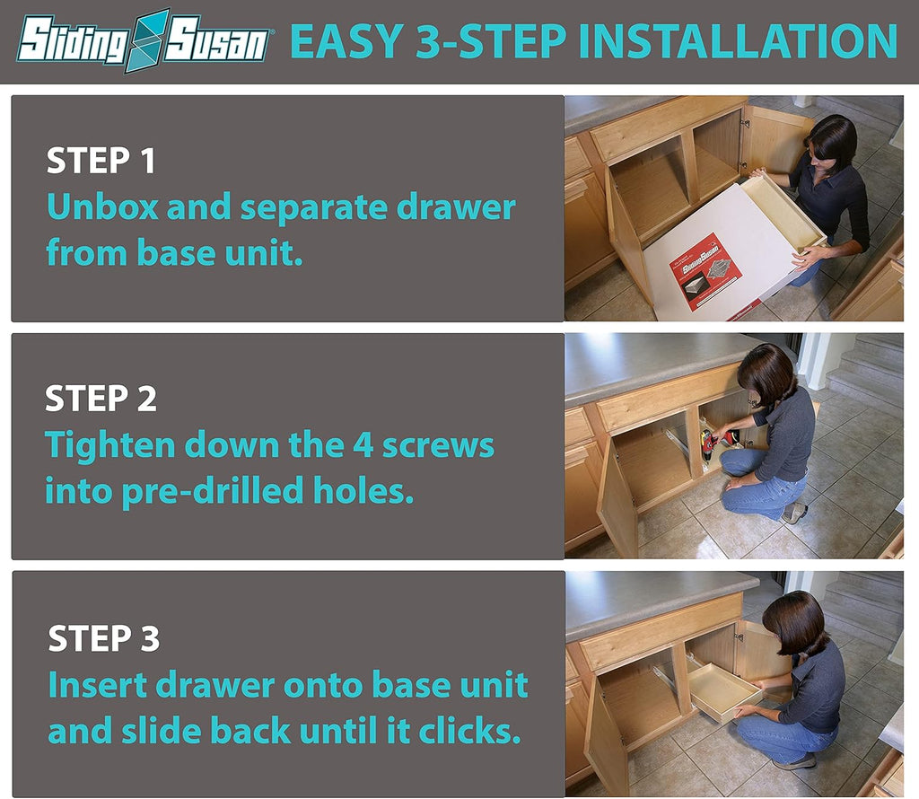Sliding Susan Pull Out Cabinet Organizer, 14 x 21 V56279