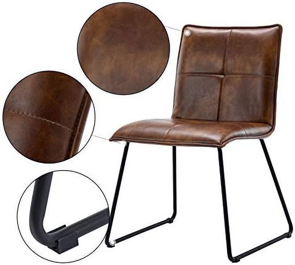 Faux Leather Dining Chairs with Metal Legs C12921