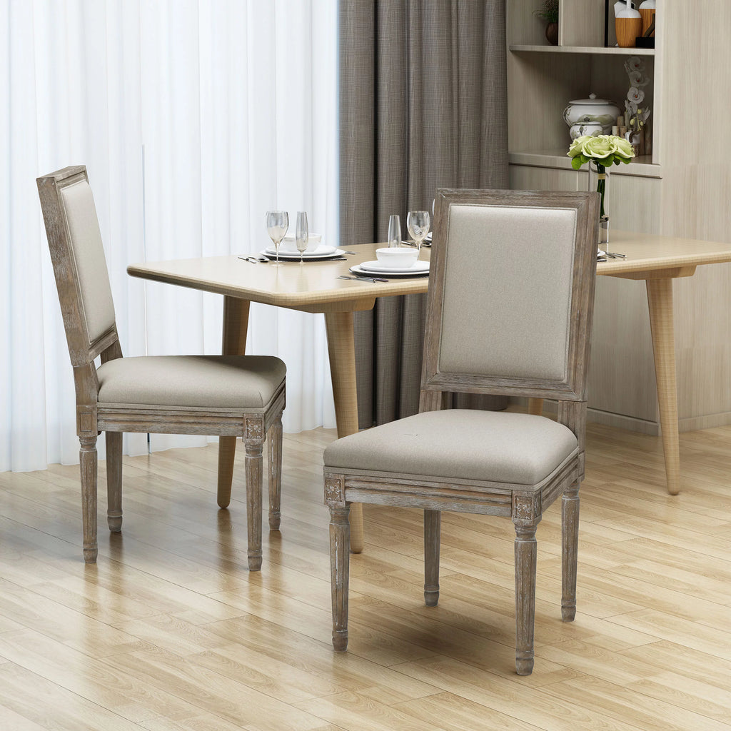 Fabric Upholstered Dining Chairs Set of 2 D837