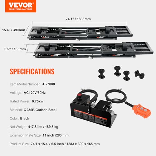 7,000 LBS Capacity Heavy-Duty Carbon Steel Car Lift W63407