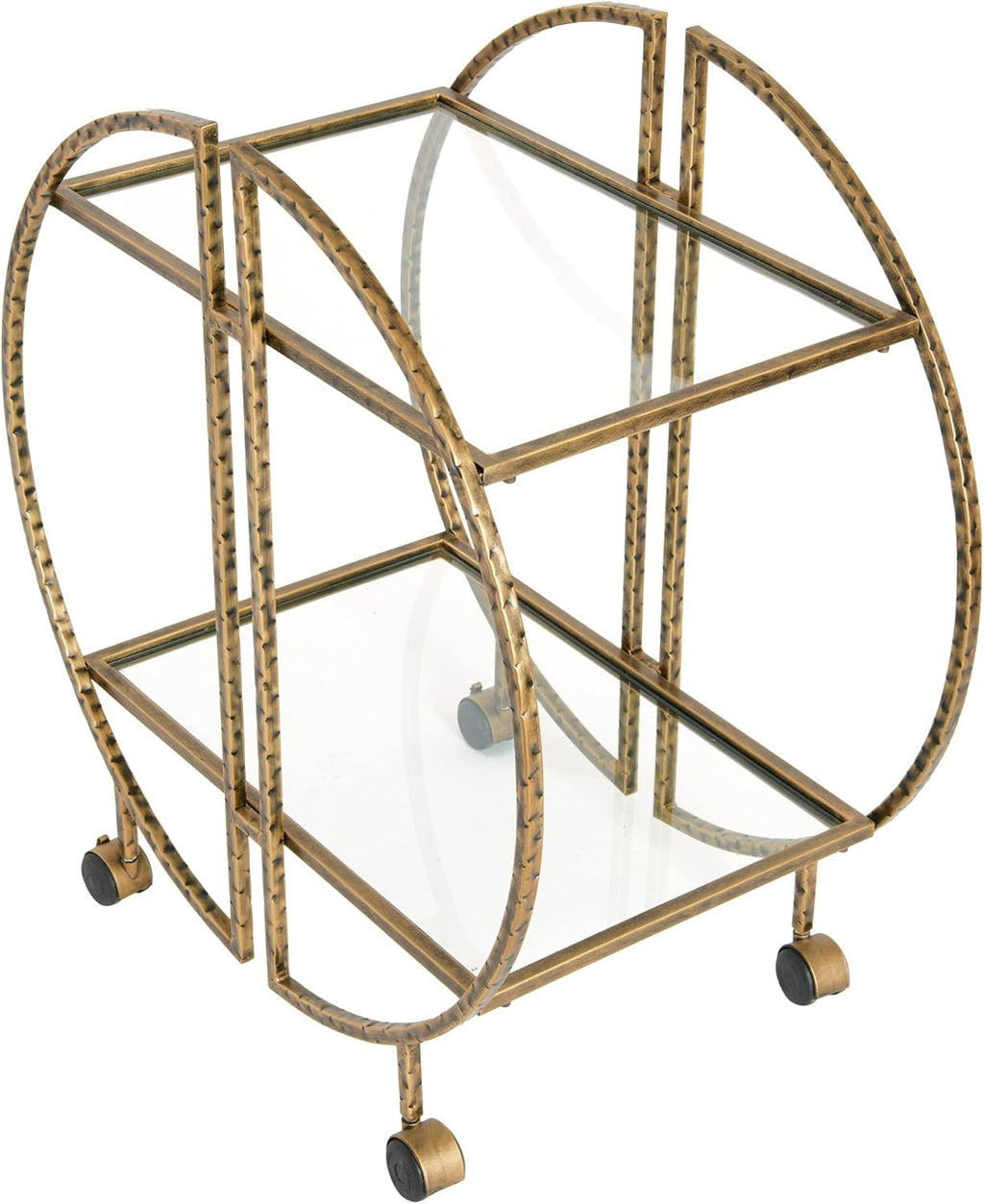 Hammered Brass Bar Cart K4132