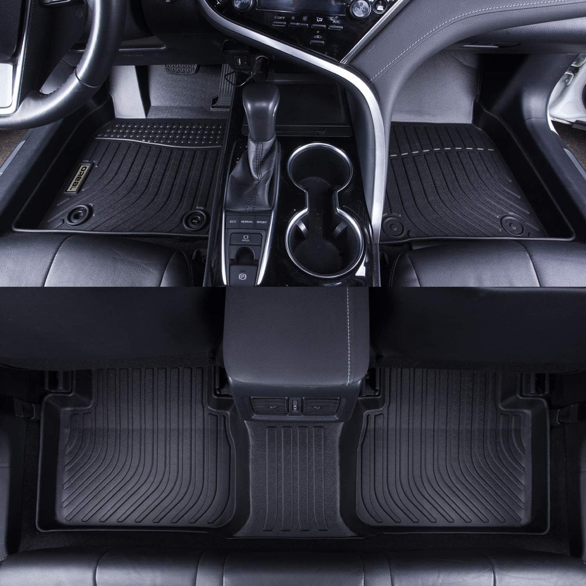 Black Heavy Duty All Weather Floor Mats Liners for Car Front and Rear O9062
